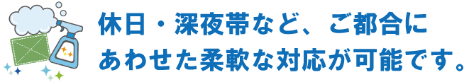 当店は、キッチンだけのおそうじから、家中まるごとのそうじまで家中のおそうじのすべてに対応するおそうじ・ハウスクリーニングの専門店です。